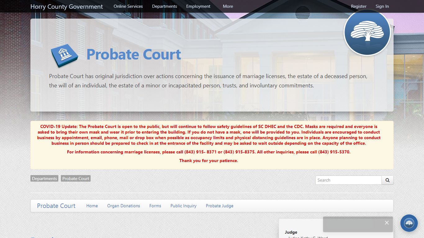 Probate Court- Horry County Government